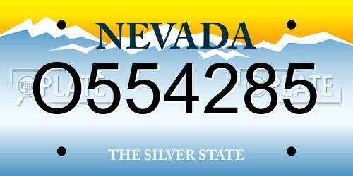 O554285 Nevada License Plate