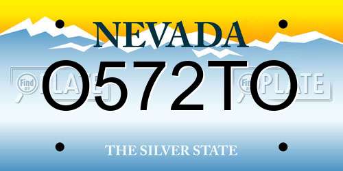 O572TO Nevada License Plate