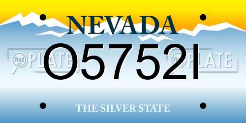 O5752I Nevada License Plate