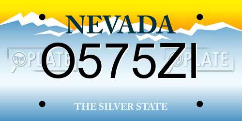 O575ZI Nevada License Plate