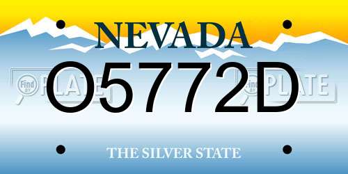 O5772D Nevada License Plate