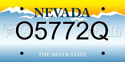 O5772Q Nevada License Plate