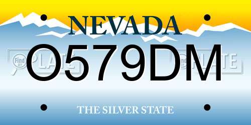 O579DM Nevada License Plate