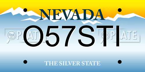 O57STI Nevada License Plate