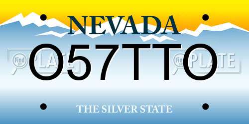 O57TTO Nevada License Plate