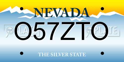 O57ZTO Nevada License Plate
