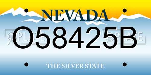 O58425B Nevada License Plate