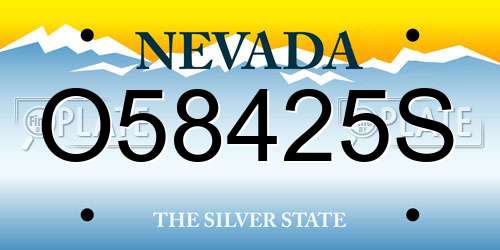O58425S Nevada License Plate