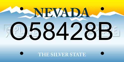 O58428B Nevada License Plate