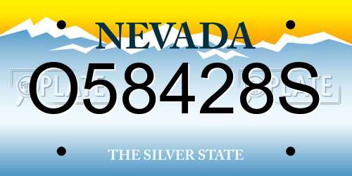 O58428S Nevada License Plate