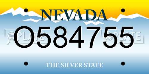 O584755 Nevada License Plate