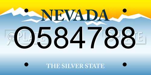 O584788 Nevada License Plate