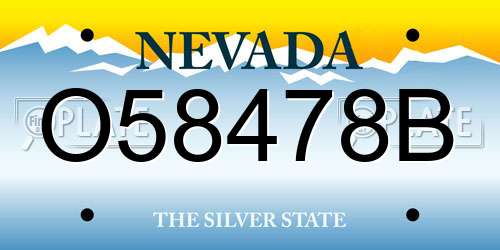 O58478B Nevada License Plate