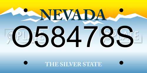 O58478S Nevada License Plate
