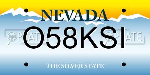 O58KSI Nevada License Plate