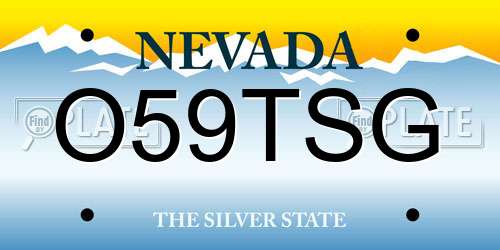 O59TSG Nevada License Plate