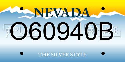O60940B Nevada License Plate