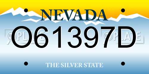 O61397D Nevada License Plate
