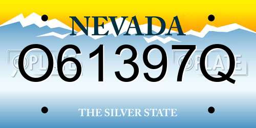 O61397Q Nevada License Plate