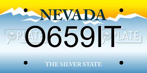 O659IT Nevada License Plate