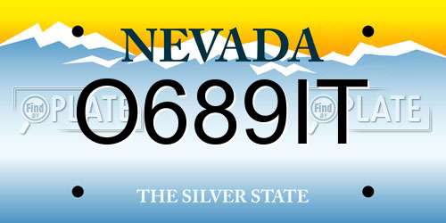 O689IT Nevada License Plate