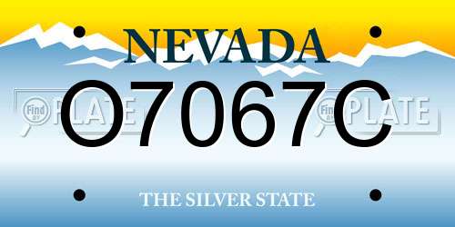 O7067C Nevada License Plate
