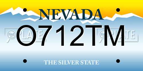 O712TM Nevada License Plate