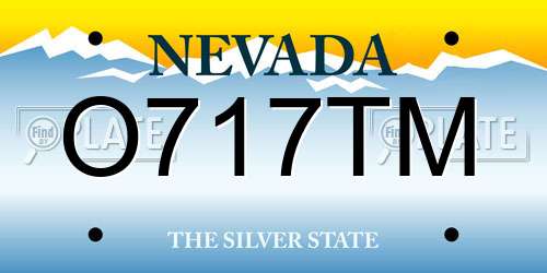 O717TM Nevada License Plate