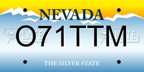 O71TTM Nevada License Plate