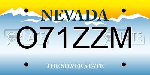 O71ZZM Nevada License Plate