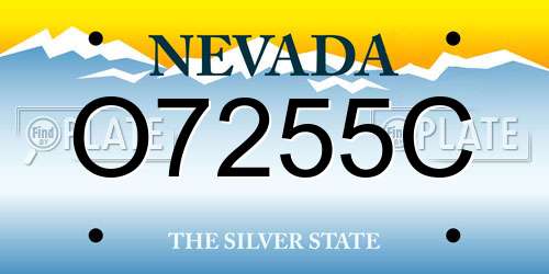 O7255C Nevada License Plate