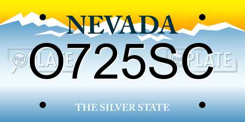 O725SC Nevada License Plate
