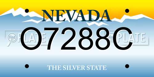 O7288C Nevada License Plate