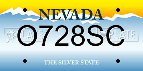O728SC Nevada License Plate