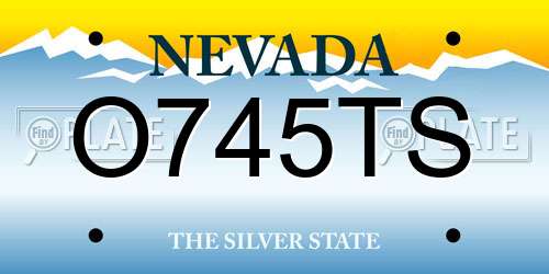 O745TS Nevada License Plate