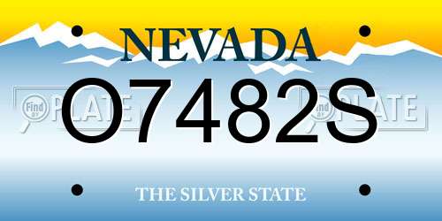 O7482S Nevada License Plate