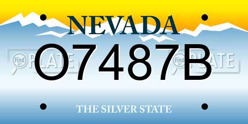 O7487B Nevada License Plate