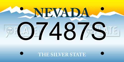 O7487S Nevada License Plate