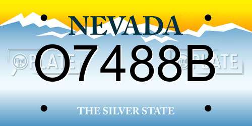 O7488B Nevada License Plate