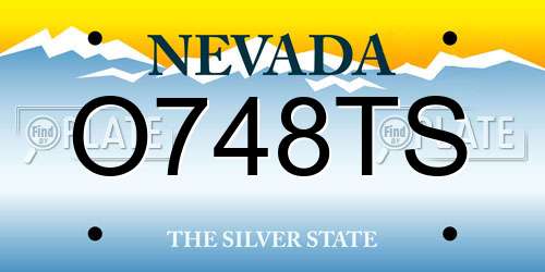 O748TS Nevada License Plate