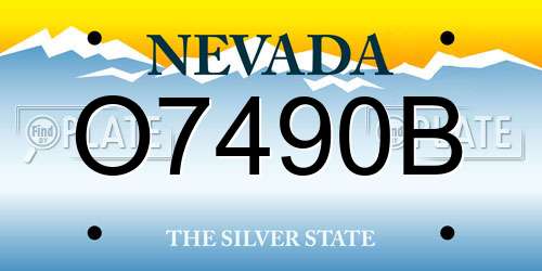 O7490B Nevada License Plate
