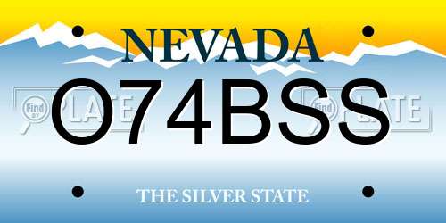 O74BSS Nevada License Plate