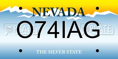O74IAG Nevada License Plate