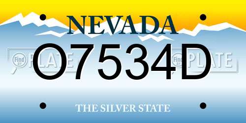 O7534D Nevada License Plate