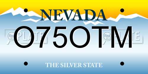 O75OTM Nevada License Plate