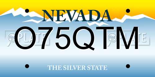 O75QTM Nevada License Plate