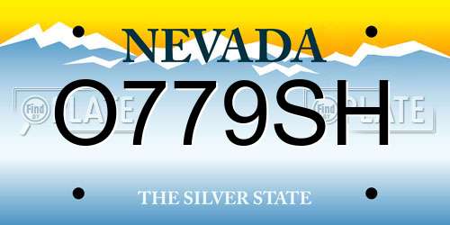 O779SH Nevada License Plate