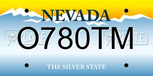 O780TM Nevada License Plate