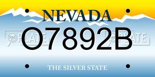 O7892B Nevada License Plate