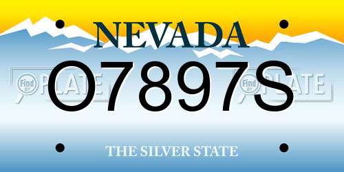 O7897S Nevada License Plate
